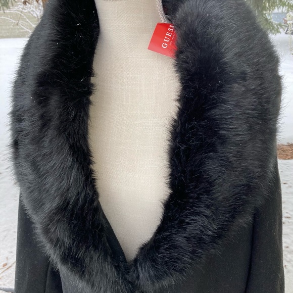 NWT Guess Kelea Duster Faux-Fur medium - Picture 5 of 8